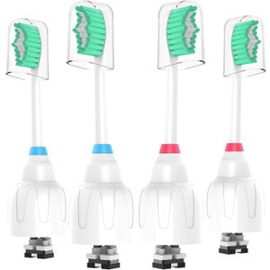 Replacement Toothbrush Heads for Philips Sonicare E Series, Compatible with Sonicare Essence Elite Advance CleanCare Screw-on Electric Toothbrush HX7022/66 HX7023/64, HX7023/30, 4 Pack