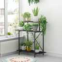 Zhongma 3 Tier Sturdy Plant Stand Space-Saving Heavy Duty Plant Holder for Home Indoor and Outdoor, L35.43 xW17.32 x H39.37 inch, 660 LBS Capacity & Heavy Duty Construction.