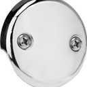 Universal Bathtub Overflow Drain Face Plate 2 Hole Tub Overflow Drain Plate Matching Screws(Chrome)