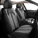 TTX LIGHTING Seat Covers for Car Full Set Fit for Kia Sportage 2007-2024 2025 Automotive Leather Seat Cushion Breathable Waterproof Seat Protectors with Airbag Compatible(5 Seats,Black&Dark Grey)