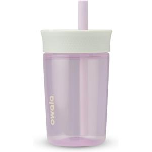 Owala Kids Insulation BPA-Free Plastic Tumbler with Spill Resistant Flexible Straw, Easy to Clean, Kids Water Bottle, Great for Travel, Dishwasher Safe, 15 Oz, Mint and Pink (Unicorn)