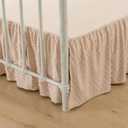 Tufted Dot Bed Skirt Full Size,Ruffled Bed Skirt with Split Corners, Full Bed Skirt 14 Inch Drop, Boho Full Size Bed Skirt Beige for Ruffled Bed Skirt with Split Corners, Bed Skirts Full Size