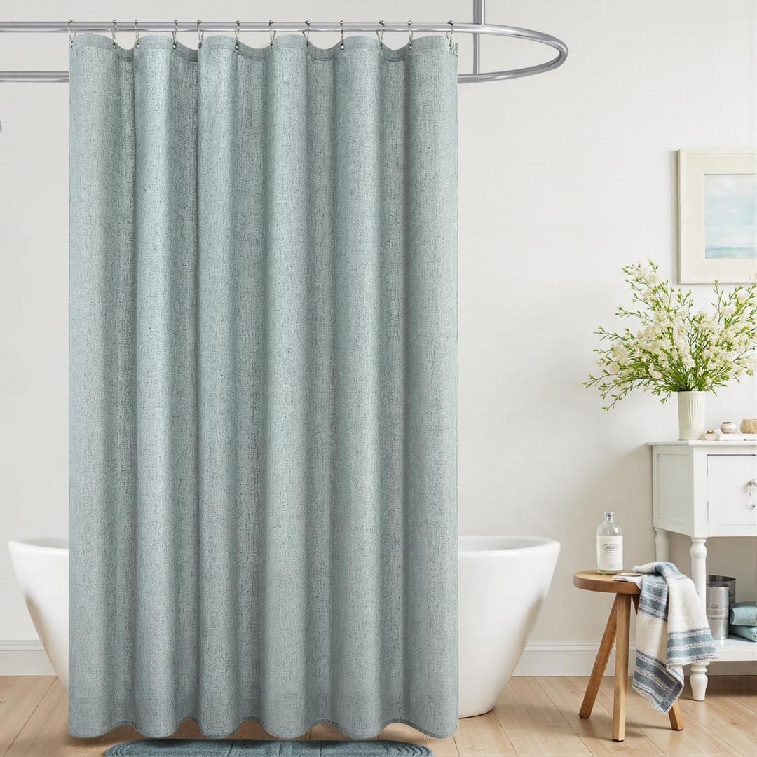 KOUFALL Aqua Shower Curtain for Bathroom,Summer Beach Themed Beachy Cowgirl Room Decor Coastal Shower Curtain Set with Hooks,72 Inch,Seafoam Green