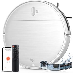 Robot Vacuum and Mop Combo, 2 in 1 Robotic Vacuum Cleaner with Schedule, App/Alexa/Voice Control, Slim 2.87", Self-Charging, Strong Suction & Long Runtime, Ideal for Hard Floor, Pet Hair, Carpet