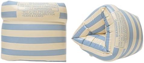 Arm Floaties for Kids and Adults - Vintage Striped Pool Arm Floats Arm Bands Inflatable Swim Floaties PVC Arm Floaty for Kids 3-5-6-12 Years