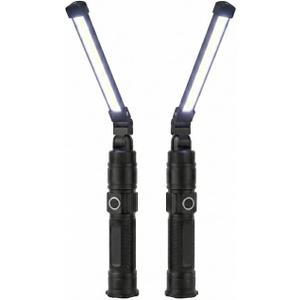 2Pack Rechargeable Work Light, All Aluminum & 1200 High Lumens Magnetic Work Light, 5 Mode & 360 Rotation Mechanic Light, Rechargeable Flashlight for Car Repairing,Valentines Day Tool Gifts for Him