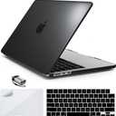 IBENZER Compatible with 2025 2024 2023 2022 MacBook Air 13 inch Case M4 A3240 M3 A3113 M2 A2681, Hardshell Case & KeyboardCover & ScreenFilm & Type-C for Mac Air 13.6, Black, AT13-KK-BK+2TC