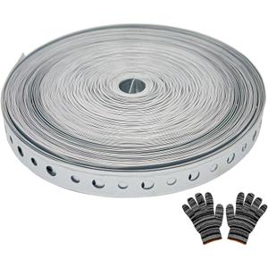 Galvanized Metal Pipe Strap 3/4-Inch x 100-Feet 24-Gauge for Pipe Support Hanging and Flexible Trimming with Holes