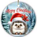 2 x Hedgehog Christmas Ornament – Cute Woodland Animal Holiday Decor – Gift for Hedgehog Lovers, Family, Friends, Animal Fans
