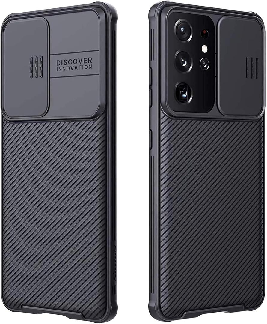 CloudValley for Samsung Galaxy S21 Ultra Case with Camera Cover, Full-Body Protective & Slim Fit, Camera Protection Case Only for Samsung Galaxy S21 Ultra 5G 6.8 inch (2021 Release), Black