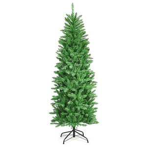 6-ft Pre-lit Pencil Artificial Christmas Tree with White LED Lights