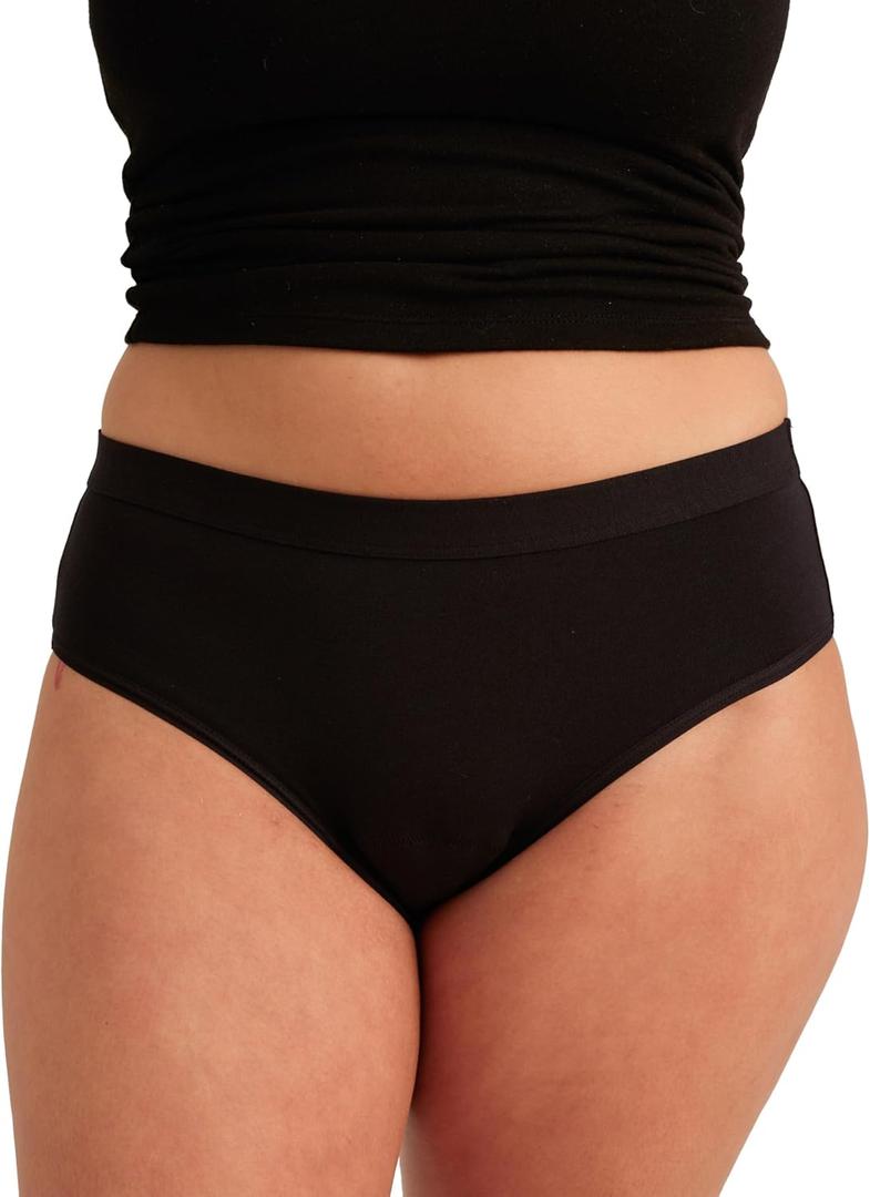 saalt EveryWear Cotton Brief Period Underwear - Heavy Absorbency - Comfortable, Thin, and Keeps You Dry from All Leaks (Medium)