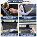2 x EcoNour Car Side Window Sun Shade (2 Pack) | Retractable Roller Sunshade for Kids | Baby Car Window Shades for UV and Sun Glare Protection | Baby Travel Accessories (15"x17")