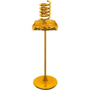 Hair Dryer Stand,Twisty Style Acrylic Top Holder,Hair Styling Appliances with Tray Two Spiral Holders and Heavy Base for Hair Dryer,Flat Iron,Curling Stick,Hair Straightener,Brush (Golden)