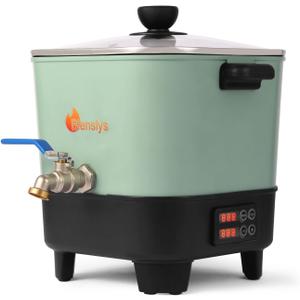 Electric Wax Melter Pot for Candle&Soap Making-Large 7Qts Capacity, Digital Temperature Panel with Spout, Non-Stick, V Bottom for Easy Pour&Clean