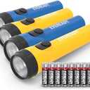 EVEREADY LED Flashlights (8-Pack), Bright Flashlights for Emergencies and Camping Gear, Flash Light with AA Batteries Included, Blue/Yellow (8-Pack)