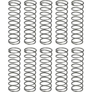 uxcell 10Pcs Compression Spring, 14mm OD, 1mm Wire Size, 50mm Free Length, Spring Steel Construction Extended Mechanical Compression Springs for Shop and Home Repairs, Silver Tone
