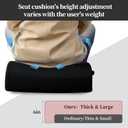 MABOZOO Extra Thick Chair Cushions,Office Chair Booster Seat Cushion to Raise Seat Height for Pain Relief,18 x 16 x 6 inch Non Slip Memory Foam Thick Cushion with Carry HandleBlack
