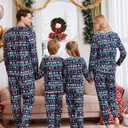Ekouaer Family Christmas Pajamas Matching Sets Long Sleeve Holiday Pjs Sleepwear 2 Piece Lounge Sets S-XXL (Blue, S)