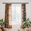 KAMANINA Wood Curtain Rods for Windows 72 to 144 Inch(6-12ft), 1 Inch Adjustable Drapery Rod, Decorative Heavy Duty Curtain Rods with Leaf Pattern Finials, Black