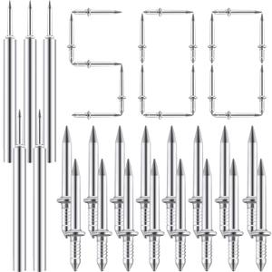 Yaocom 500 Pieces Double-Head Skirting Thread Seamless Nails Non-Marking 2 Sided Invisible Special Hidden Nails with 5 Installation Barrels for Skirting