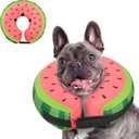 MIDOG Soft Inflatable Dog Cone, Donut E-Collar Alternative for After Surgery, Prevents Licking, Allowing Normal Eating & Vision, Waterlon,M+