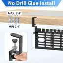 ForoGore 2 Pack Under Desk Cable Management Rack, No Drill Cable Management Under Desk Space Saving Wire Rack for Office Home