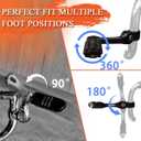 FOVPLUE 1.25" Highway Footpegs,Long Angled Adjustable Highway Pegs w/Mounts for Harley Touring Street Glide Electra Glide Road King Softail CVO Dyna Trike VRSC Sportster w/1-1/4" Engine Guard,Black#1