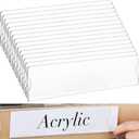 Yulejo 15 Sets Acrylic Name Plate Holder 2'' x 10'' Clear Acrylic Plastic Sign Frame with Adhesive Tape Horizontal Wall Name Plates for Door Office Nameplate Display Trays for Office Home
