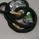 Flexi Hose with 8 Function Nozzle, 25FT - Lightweight Expandable Garden Hose, No-Kink Flexibility, 3/4 Inch Solid Brass Fittings and Double Latex Core - Black and Green