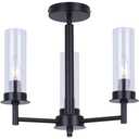 Benson 3 Light 16 inch Black Semi-Flush Mount Ceiling Light