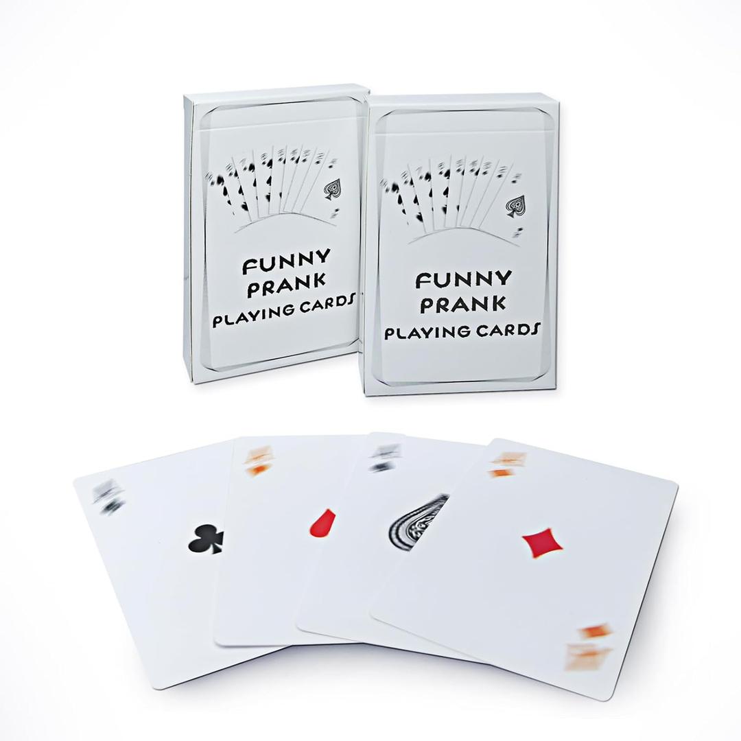 2 Decks Blurry Playing Cards Funny Card Deck, Prank Gifts, Prank Playing Cards, Prank Card Games, Prank Poker Cards