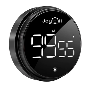 JOYHILL Digital Kitchen Timer, Large LED Display with Magnetic Countdown 3 Volume Levels, Ideal for Cooking Classroom Studying Fitness, Timer for Kids and Seniors Black