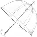 Totes Adult Clear Bubble Umbrella with Dome Canopy and Lightweight Wind and Rain Protection