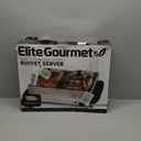 Elite Gourmet EWM-6122 Dual 2 x 2.5 Qt. Trays, Buffet Server, Food Warmer Temperature Control, Clear Slotted Lids, Perfect for Parties, Entertaining & Holidays, 5 Qt Total, Stainless Steel