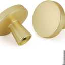 goldenwarm 5pcs Gold Cabinet Knobs for Dresser Drawers Kitchen Hardware Handles Brushed Brass Modern Round Knob,Zinc Alloy