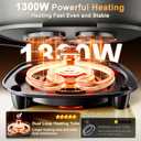 Stariver 6L Electric Hot Pot with Divider, 1300W, Dual-Flavor Pot for Two Broths, 5-Temp Control & Non-Stick Coating, Electric Pot for Shabu Shabu, Fondue, Perfect for Family Gatherings & Parties
