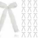 Hoteam 12pcs Large Furry Christmas Bows 11 x 18 Inch Faux Fur Tree Topper Decorations Rustic Fluffy Ornaments for Christmas Tree Wreath Door Porch Farmhouse Holiday Party Decor(White)