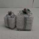 Set of 4 Christmas Lighted Gift Boxes, Pre-lit Light up Present Set with Different Sizes for Holiday Indoor Outdoor Decorations - Battery Operated(Warm White)