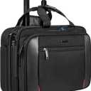 EMPSIGN Rolling Briefcase Laptop Bag,17.3" Computer bag with wheels, Water Repellent Travel Roller Underseat Bag with RFID Blocking Pocket,Rolling Work Bags for women/men -Black