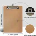 Mini Clipboards, 16 Pack 6" x 9" Small Clipboards Bulk, Wooden Memo Mini Clip Boards with Low Profile Clip, Hanging Loop for Office Home Classroom Supplies