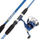 Fiberglass Fishing Rod and Spinning Reel Combo - Swarm Series Collapsible Fishing Gear for Catching Bass, Trout, Catfish, and More by Wakeman