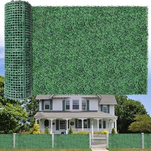 Sunnyglade 40"x120" Artificial Boxwood Roll Panels Privacy Fence Screen | Boxwood Panels UV-Resistant Artificial Privacy Fence Screen, Ivy Leaves Grass Wall Roll Panels for Garden Balcony Patio Decor