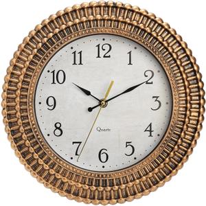Bekith Wall Clock 12 Inch Silent Non-Ticking Retro Wall Clocks Battery Operated, Round Vintage Decorative Clock for Kitchen, Home, Office, Bedroom, Living Room, Bathroom, School