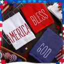 FuWeave 3 Pcs Patriotic Hand Towels 13.7 x 29.5 Inch 4th of July 250th Anniversary Embroidered Cotton Red Blue White God Bless America Bathroom Kitchen Dish Towel for Independence Memorial Day Decor