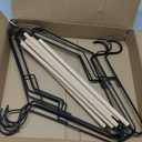 Nature Smile Premium Black Matt Metal Suit Clothes Hanger 20 Pack with a Smooth Beech Wood Pants Bar,Unique Coat Hanger Dress Hanger Shirt Hanger