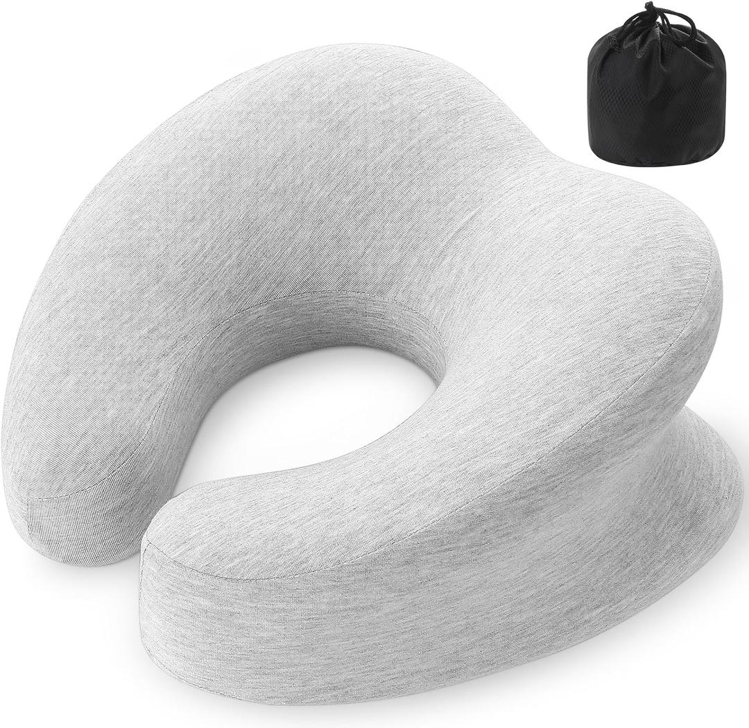 Neck Pillow,Stomach Pillow,Face Down Pillow,Massage Modal Fabric, Ergonomic Design, Comfortable for Office, Drive & Travel Essentials (Light Gray)
