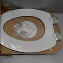 Mayfair Cameron White Toilet Seat, Non Slip Heavy Duty Wood, Easy Clean, Made in USA, Elongated
