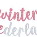 Winter Onederland Banner, Miss Onederful, Sweet Little Snowflake, Winter Theme 1st Birthday Party Decorations Pink Glitter