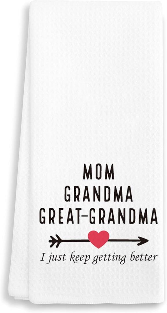 3 x Great-Grandma Dish Towels, Decorative Kitchen Towels 16"x24"  Bathroom Hand Towel, Tea Towel, Great Grandma Gifts for Mother's Day, Birthday, Christmas, etc.(028)